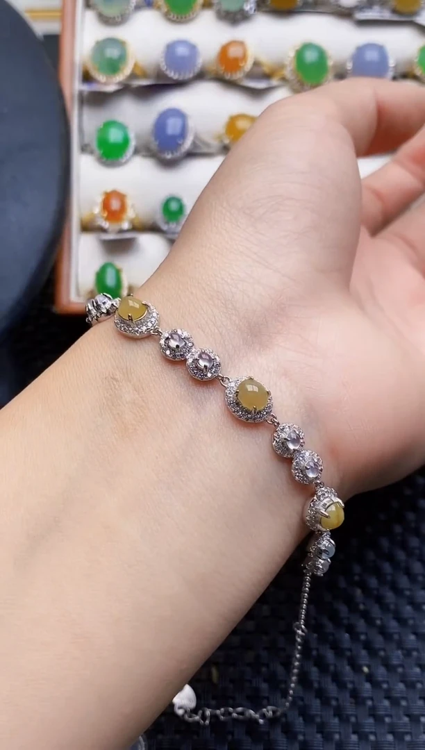 银S925镶嵌戒指翡翠0497