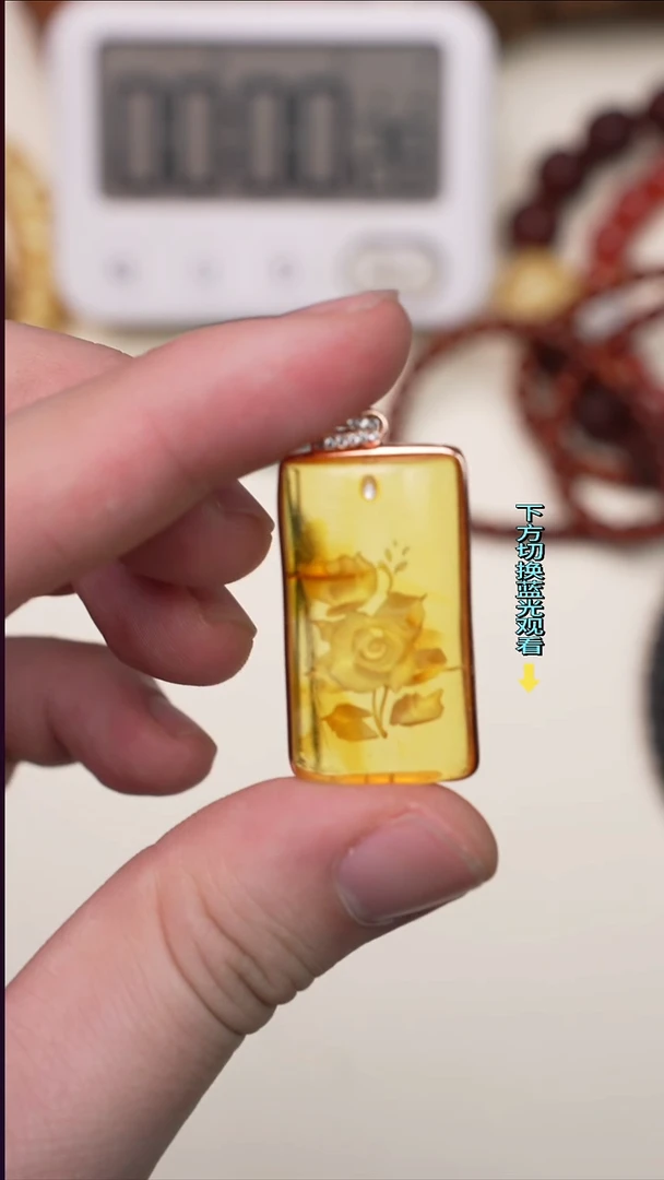 琥珀颈饰银S925镶嵌琥珀 颈饰 银S925镶嵌