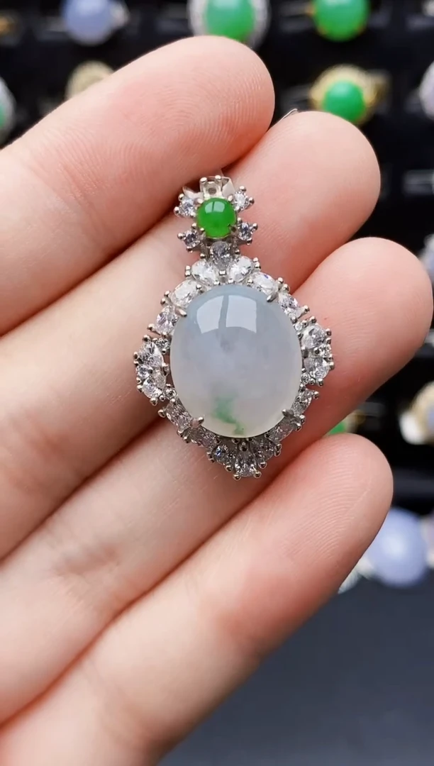 银S925镶嵌戒指翡翠0112