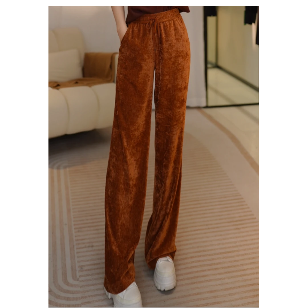 GIRDEAR/哥弟秋冬新款爆款休闲显瘦雪尼尔直筒加厚保暖裤1100280