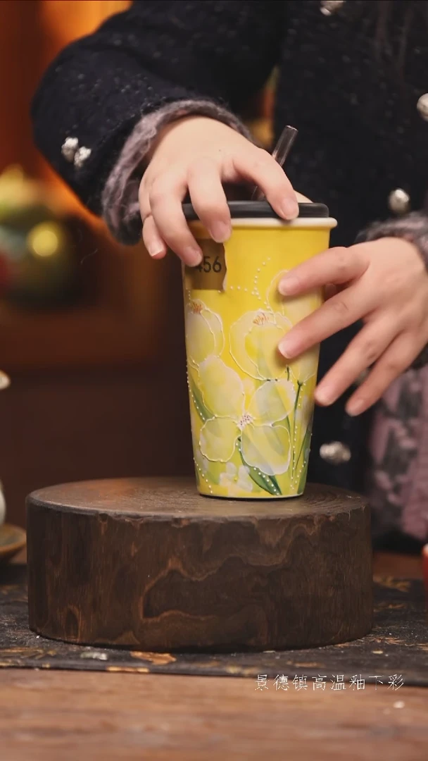 陶瓷景德镇高温釉下手绘陶瓷@L456@