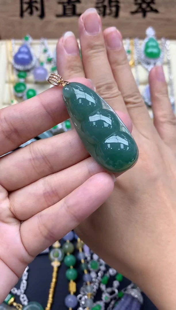 翡翠18K金镶嵌颈饰205-春日珠宝