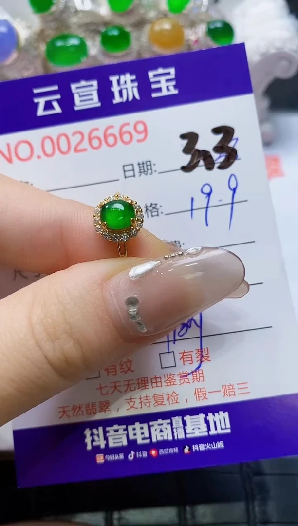 【闪购商品】翡翠戒指银S925镶嵌/6669