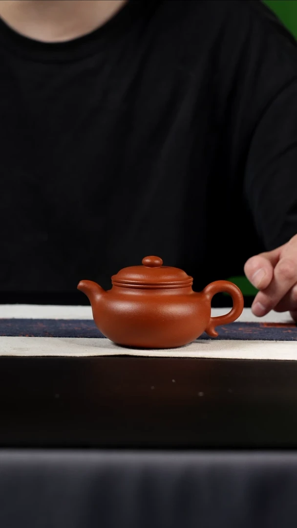 茶壶紫砂红降坡仿古，150cc