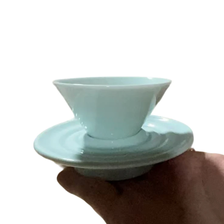 福袋：精美陶瓷影青斗笠杯两件套