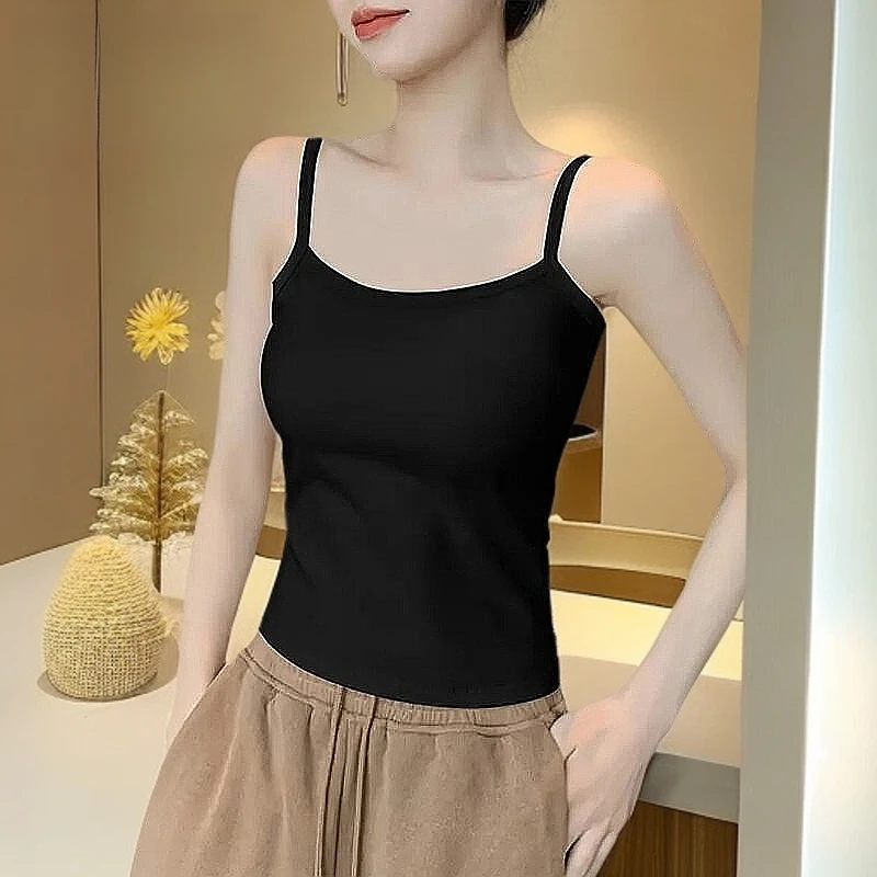 浪莎黑色新款内搭外穿上女春夏款美背打底衫背心2025年小吊带
