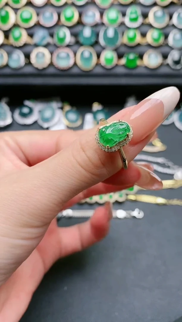 【闪购商品】翡翠戒指银S925镶嵌1111111