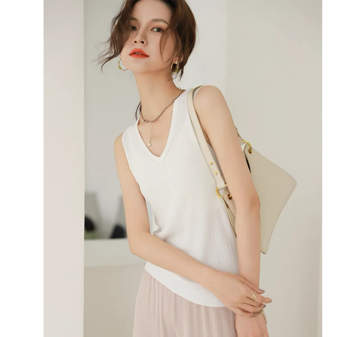 福利---选择对应编码--叠穿V领背心女内搭显瘦柔软亲肤遮副乳吊带