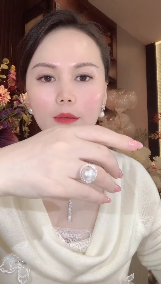 18K金镶嵌戒指海水珍珠D52