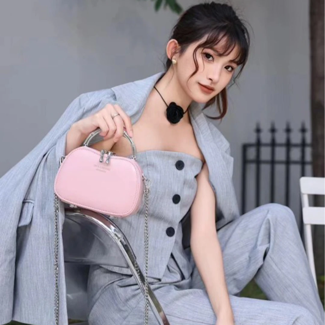 【洛洛定制】J-6212-裸粉轻奢时尚百搭新款女包
