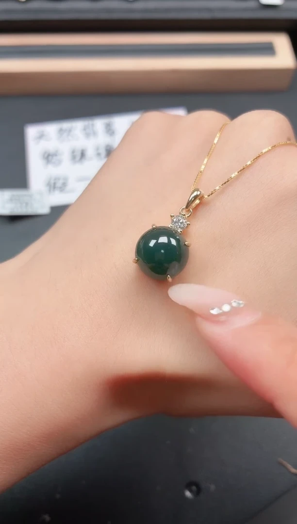 翡翠戒指银S925镶嵌1111