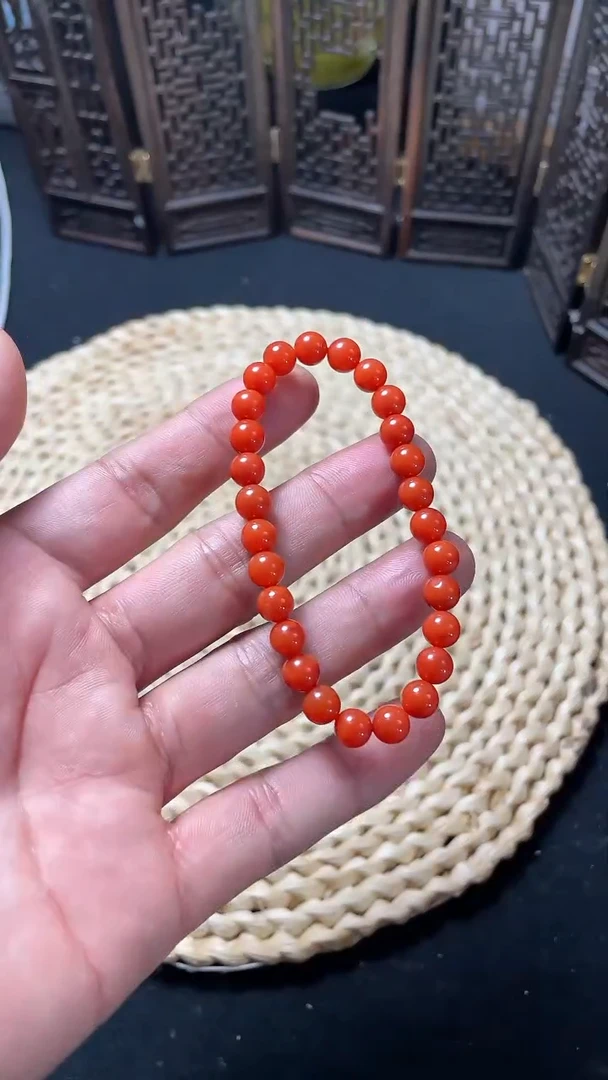 未镶嵌手串南红玛瑙冷水河手串6+mm