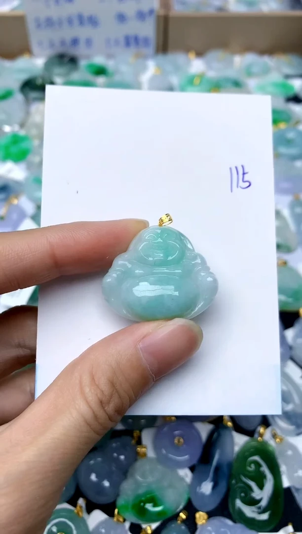 【闪购商品】翡翠颈饰18K金镶嵌115天然A货翡翠