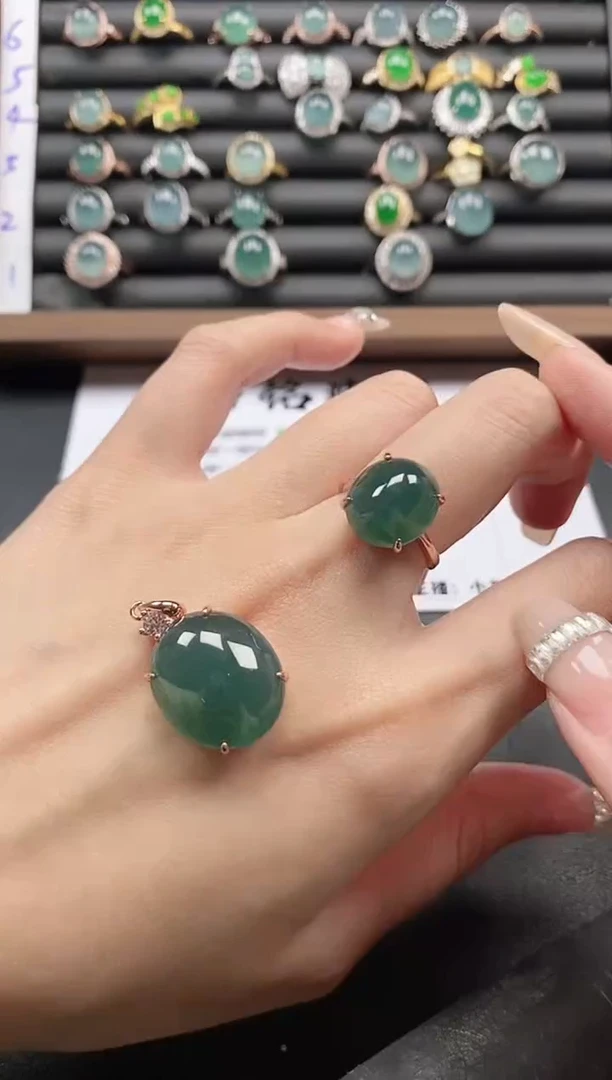 银S925镶嵌戒指翡翠51151