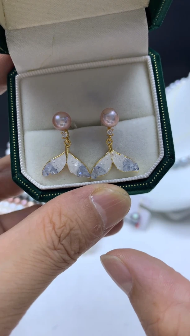 未镶嵌淡水珍珠HG耳钉f007