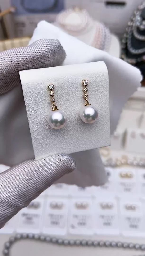 【闪购商品】海水珍珠耳饰18K金镶嵌三生三世耳饰