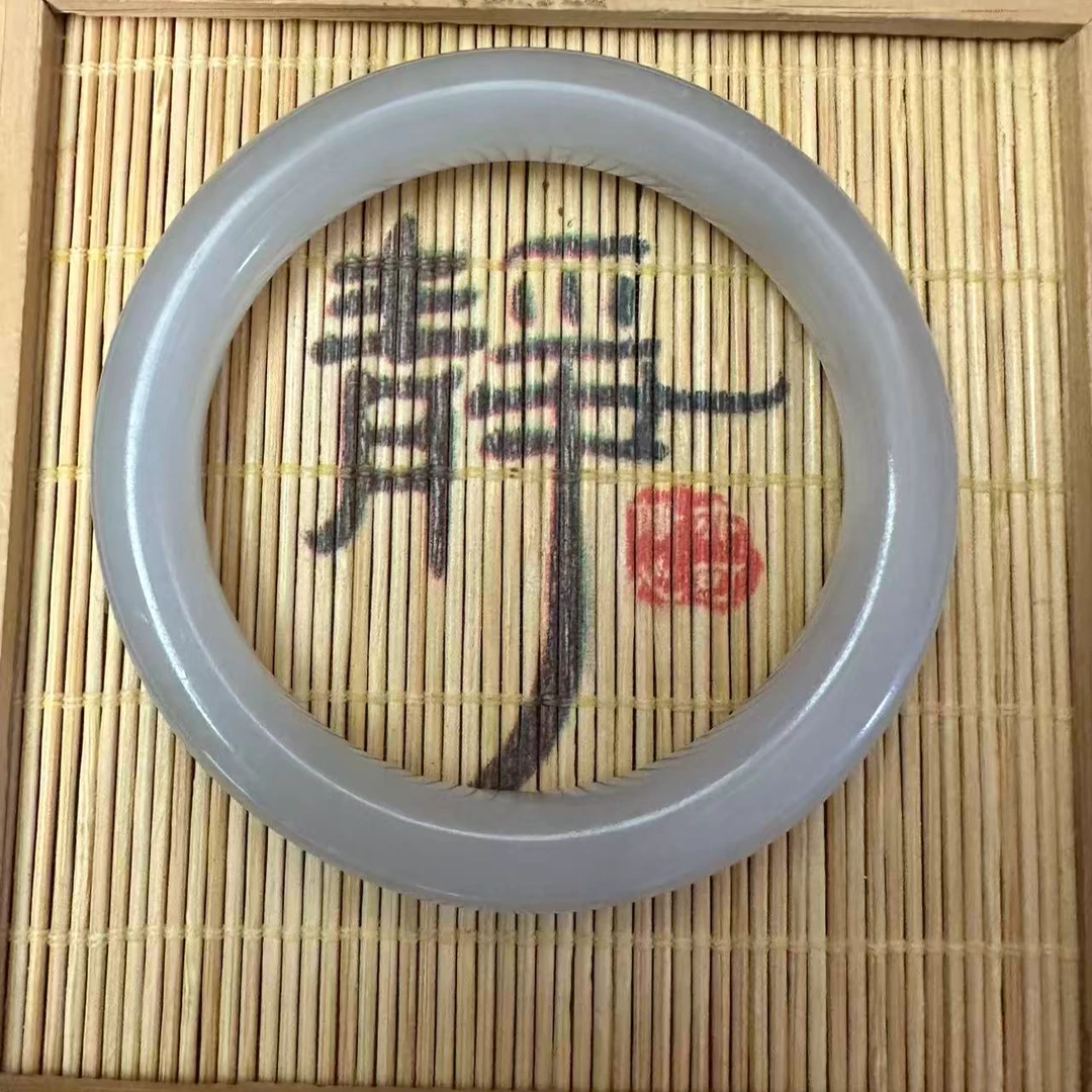 和田玉烟紫手镯（56）0259