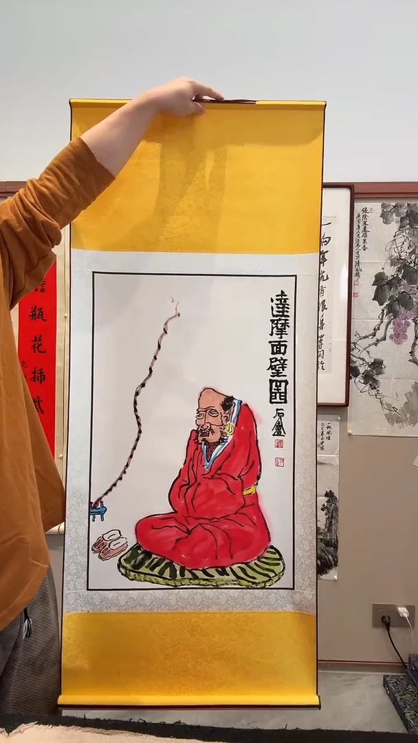 国画j胡老师国画作品一件带装裱