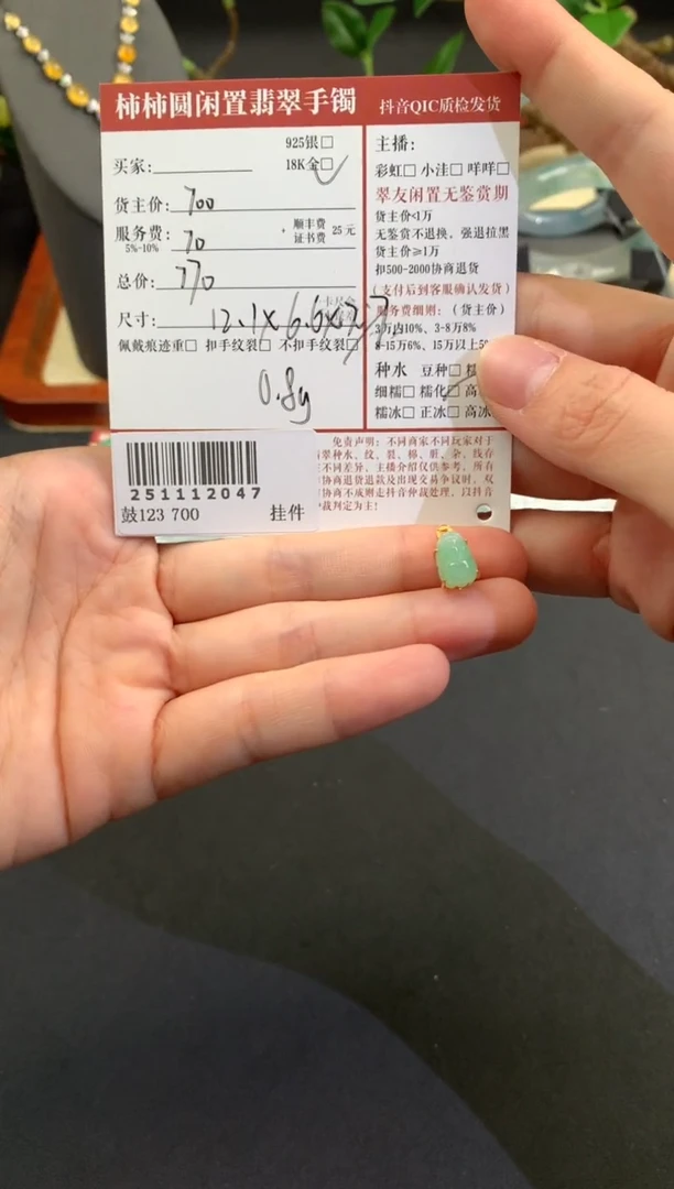 颈饰18K金镶嵌翡翠姐姐251112047