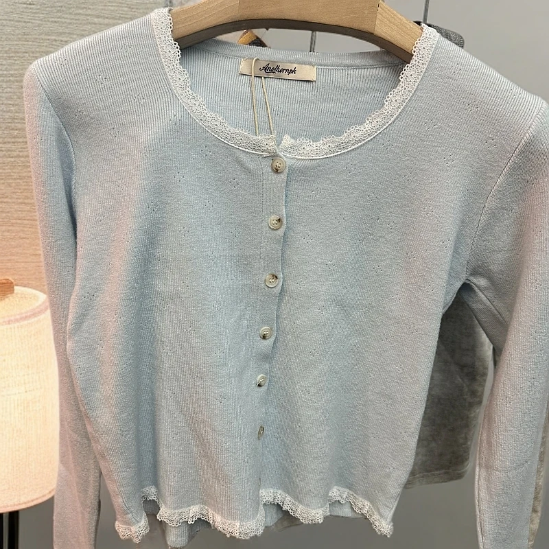 蓝色纯欲针织衫-AD143I8702