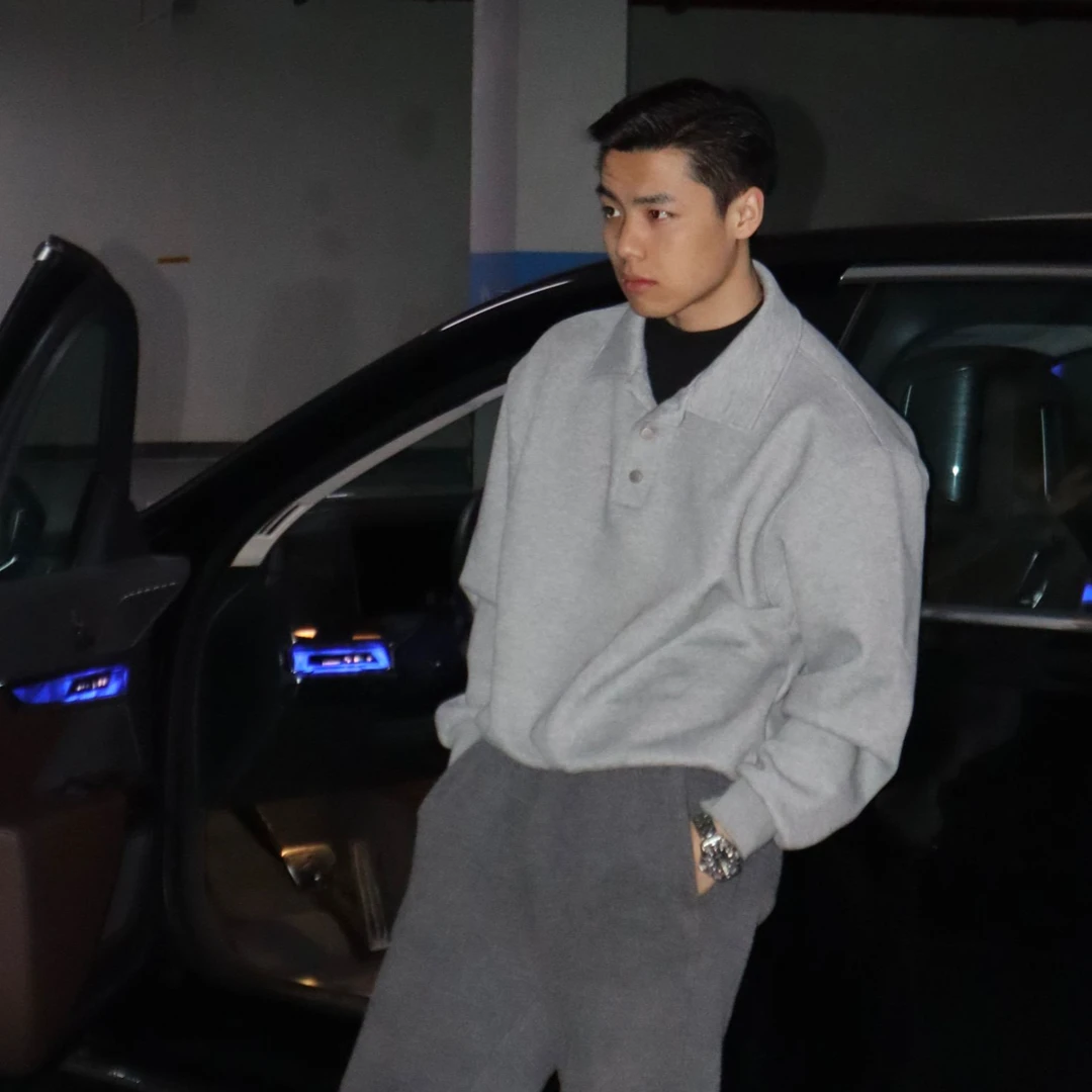 【ktsproPOLO卫衣】短宽显壮显高男春季慵懒高级打底针织衫休闲