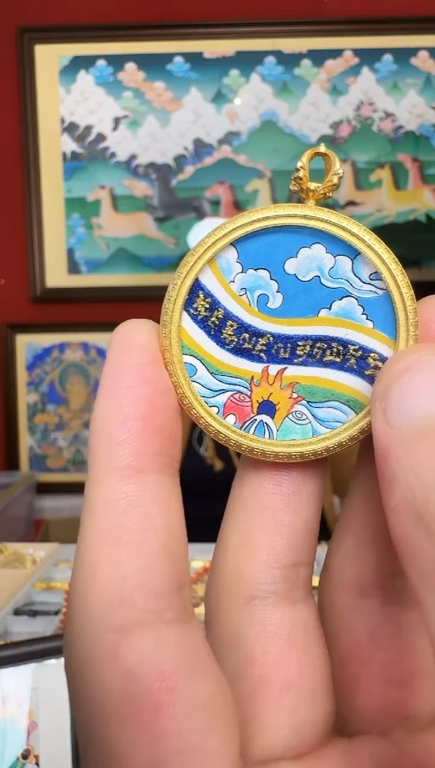 吊坠经经-热贡纯手绘周毛