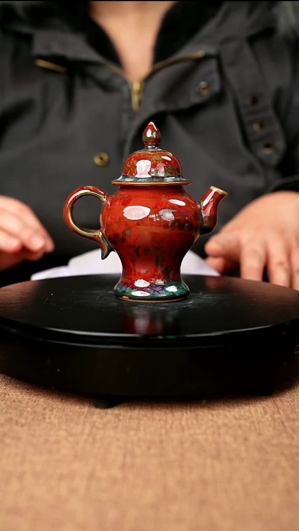 【闪购商品】80#盼龙窑一级品原矿钧瓷炉钧釉将军壶