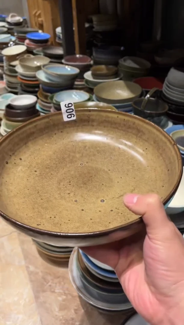 【闪购商品】瓷片906 燕麦黄立口大钵1个