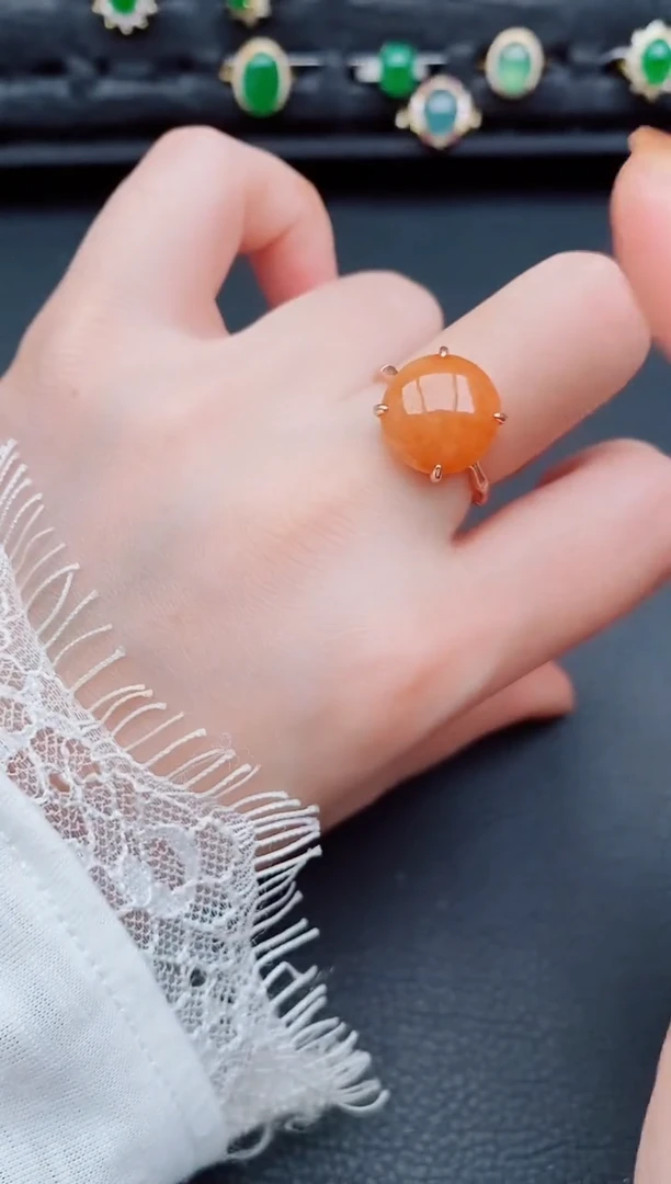 【闪购商品】翡翠戒指银S925镶嵌天然a货翡翠153