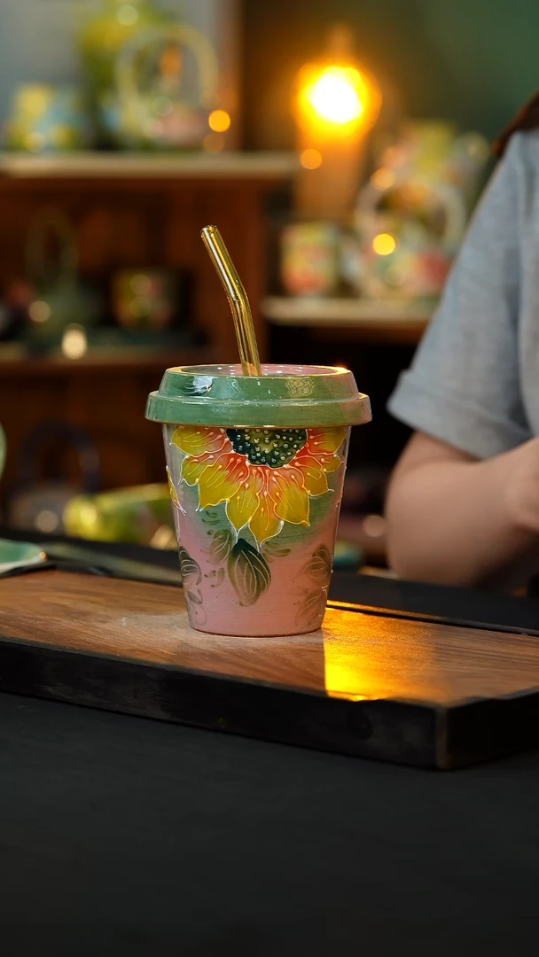 杯手绘心瓷陶瓷浮力