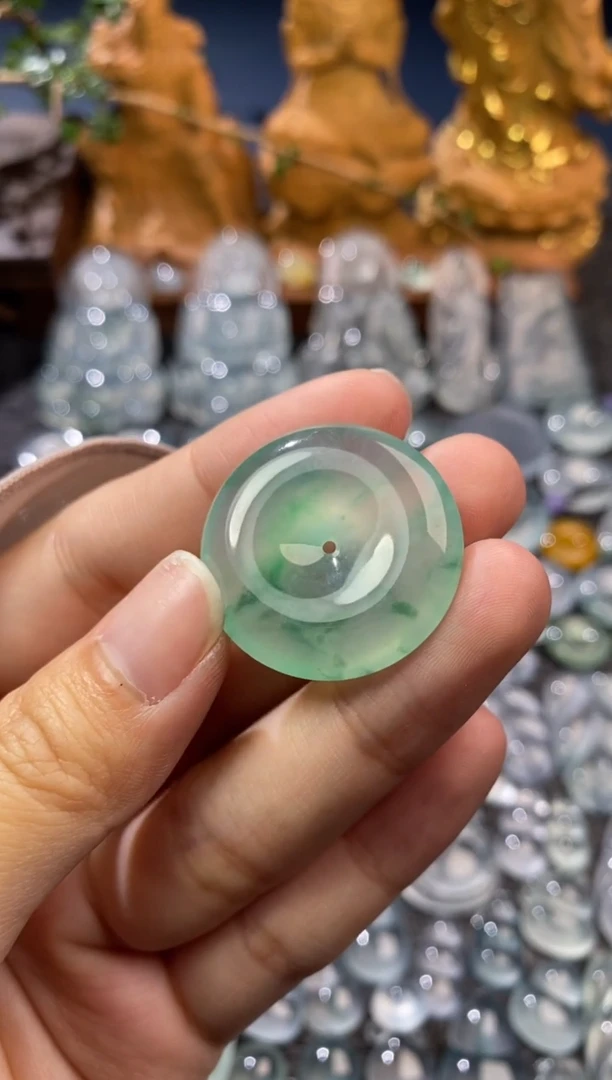 【闪购商品】定制翡翠未镶嵌平安扣27.8*6.0