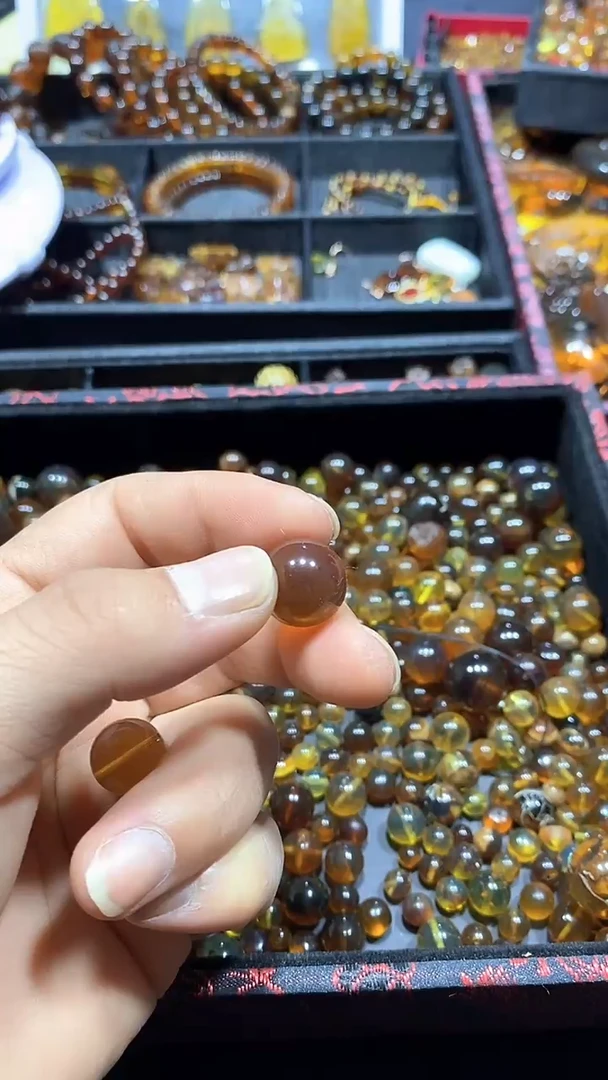 琥珀颈饰未镶嵌天然缅甸琥珀珠子15