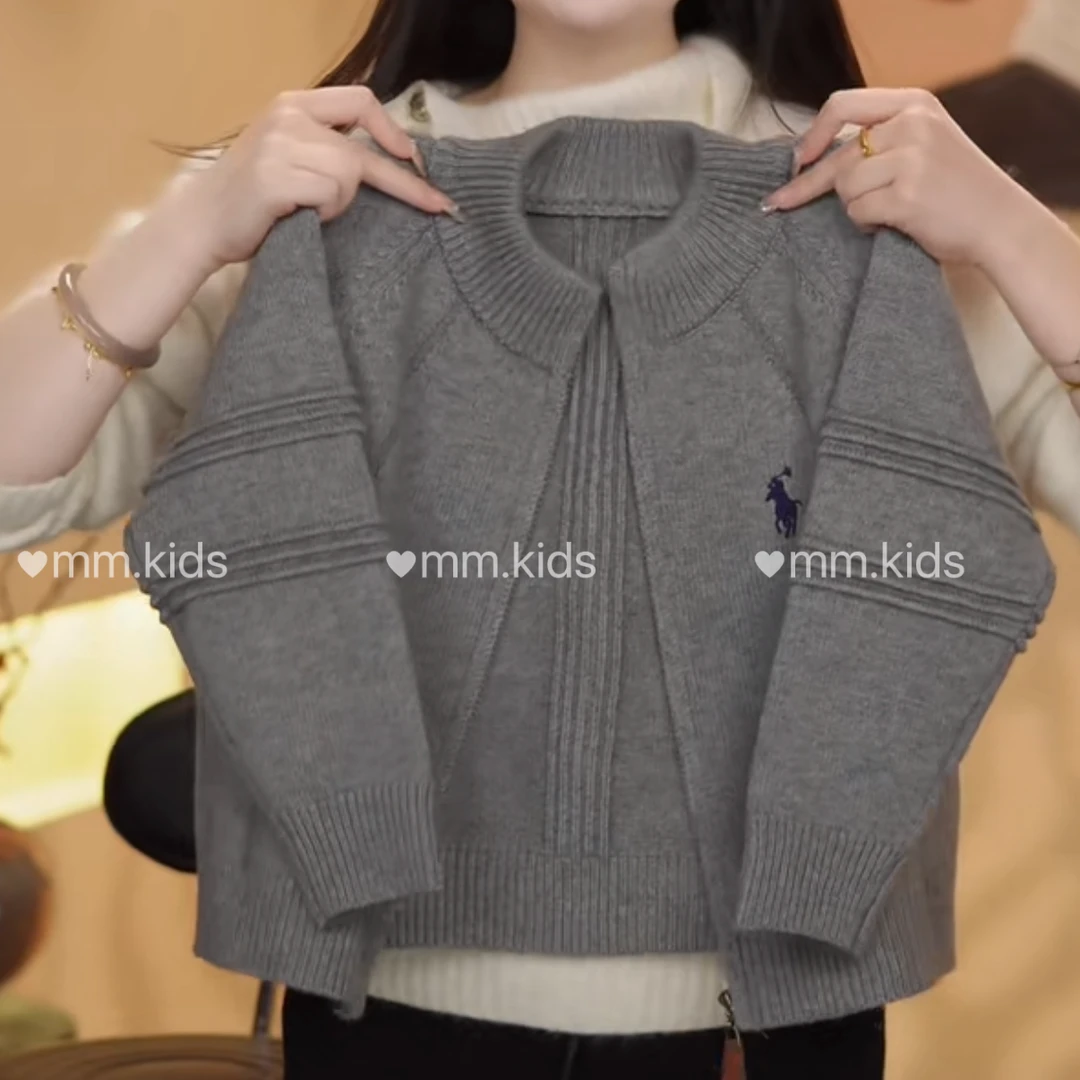 儿童2025新款春款针织刺绣拉链开衫毛衣时尚百搭男宝洋气