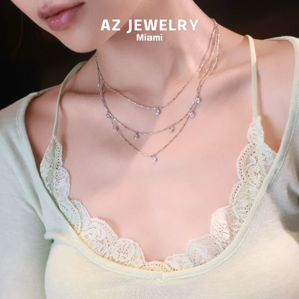 ANNA ZUCKERMAN 坠链均925银合成锆石 香榭丽舍法式设计项链P0202