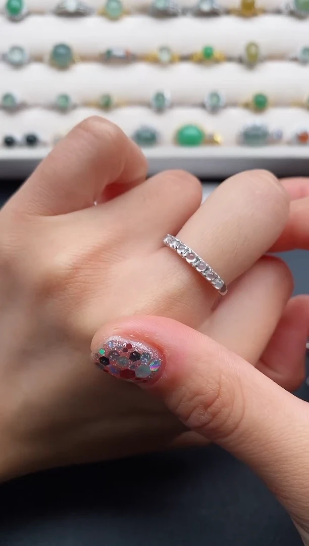 银S925镶嵌戒指翡翠1111111111+10