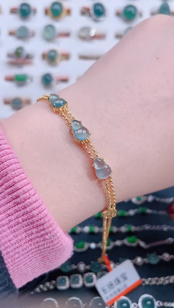 银S925镶嵌手链翡翠天然翡翠