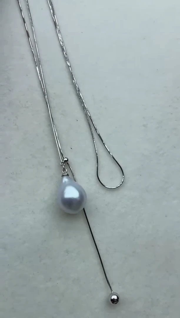 银S925镶嵌海水珍珠套链62