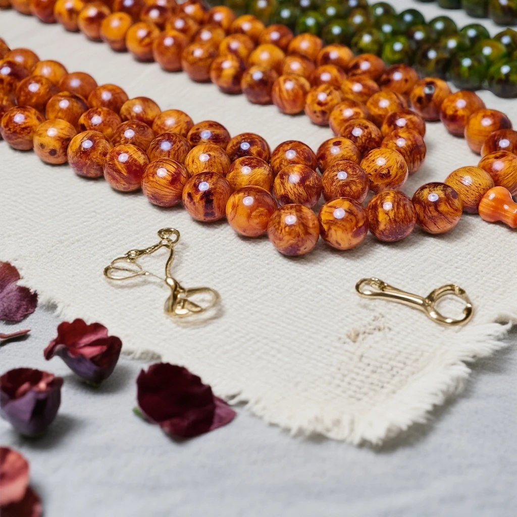 极品东北琥珀木1.0*108颗玉化瘤疤高油高密松明子北沉香手串念珠