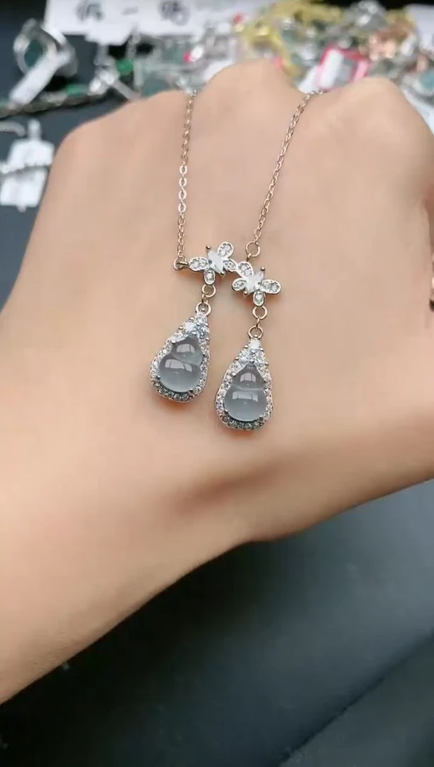 翡翠戒指银S925镶嵌1111