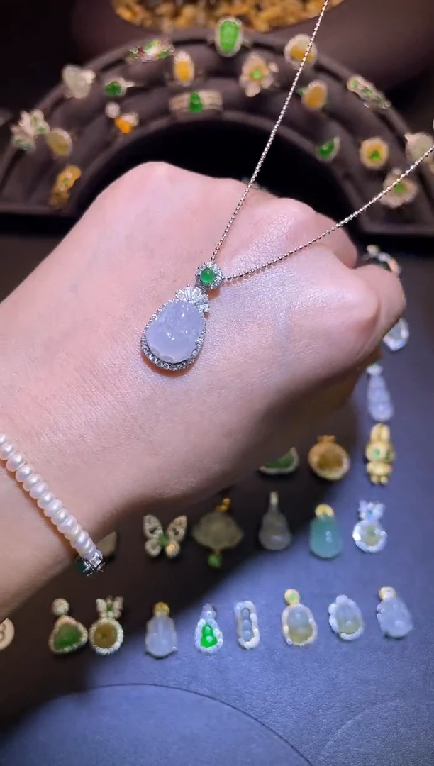 吊坠(不含链)银S925镶嵌翡翠1