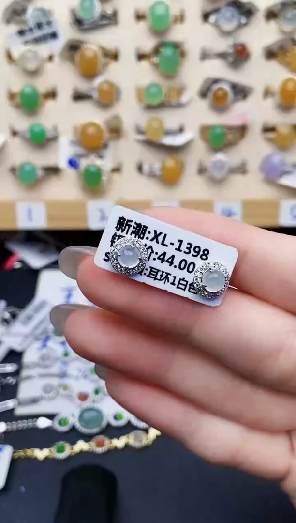 银S925镶嵌戒指翡翠773