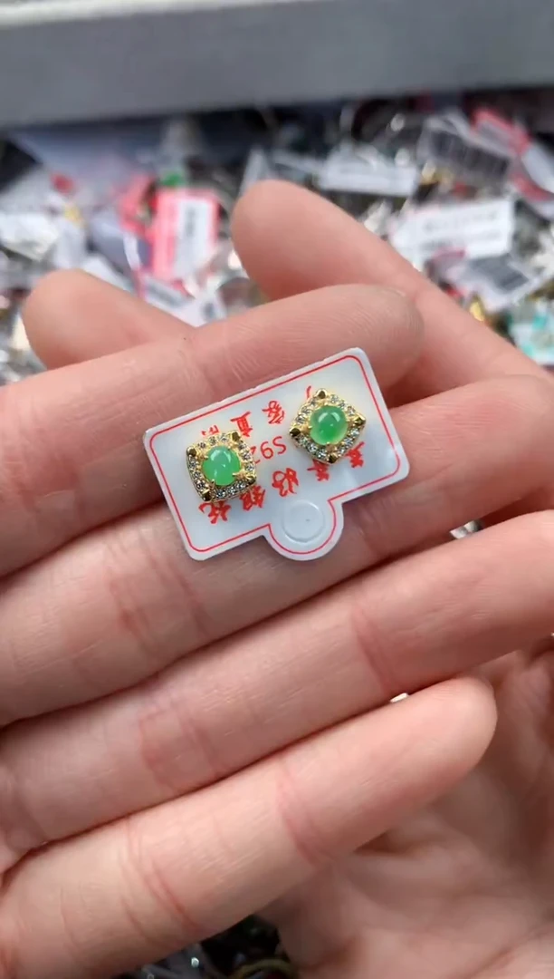 银S925镶嵌戒指翡翠5        3