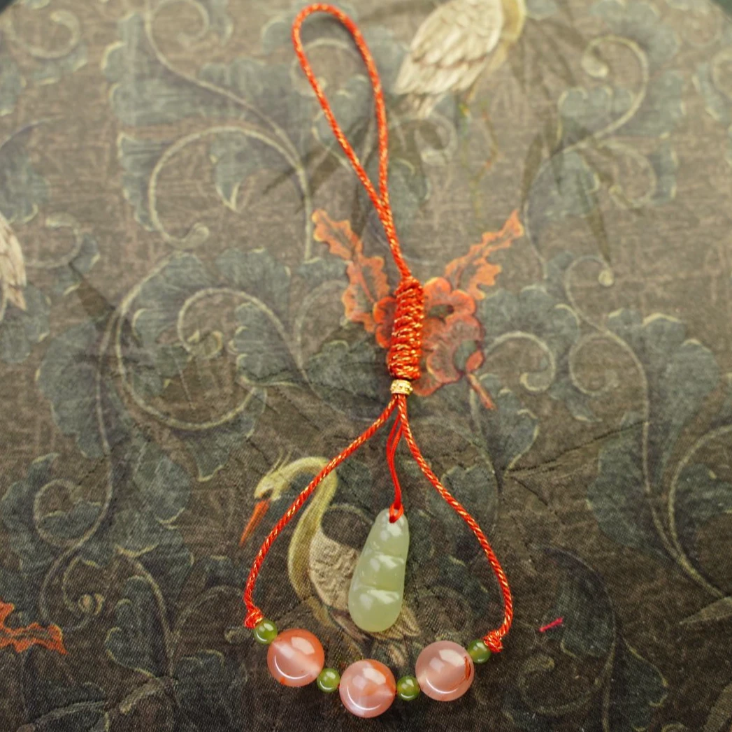 【原创】福来 和田玉手机挂坠（多样性发货）