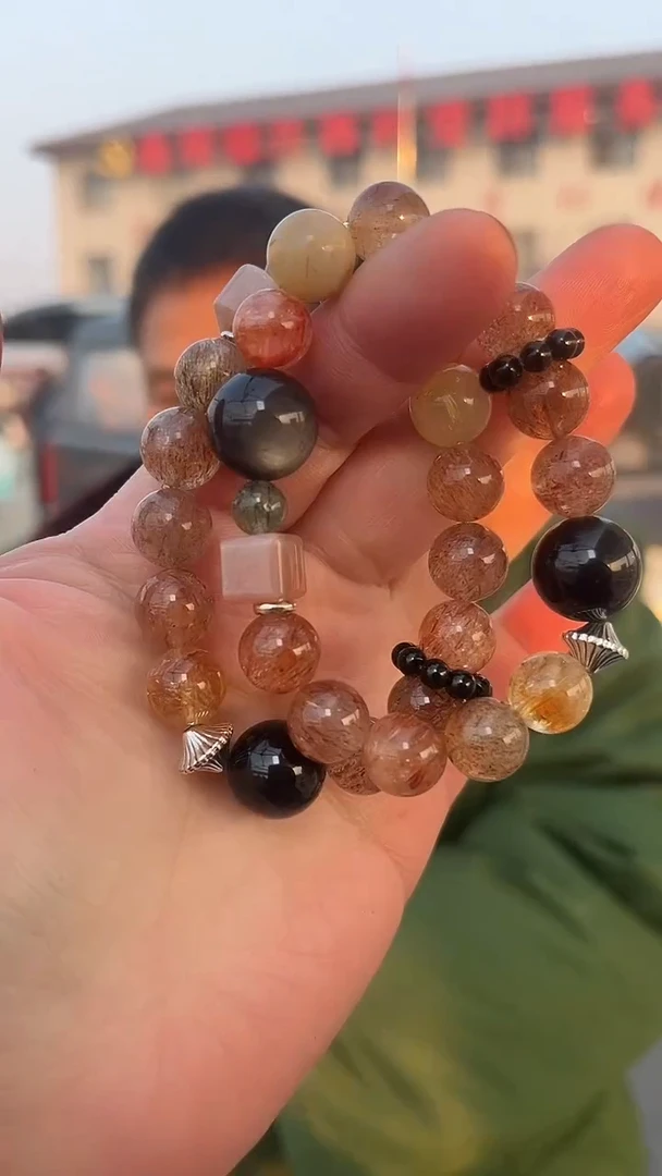 【闪购商品】发晶手链未镶嵌天然DIY手串多样性发一11mm