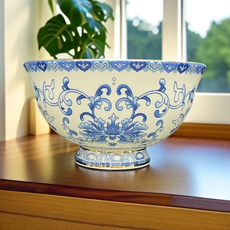 景德镇珐琅彩瓷缠枝莲6寸米饭碗家用餐具