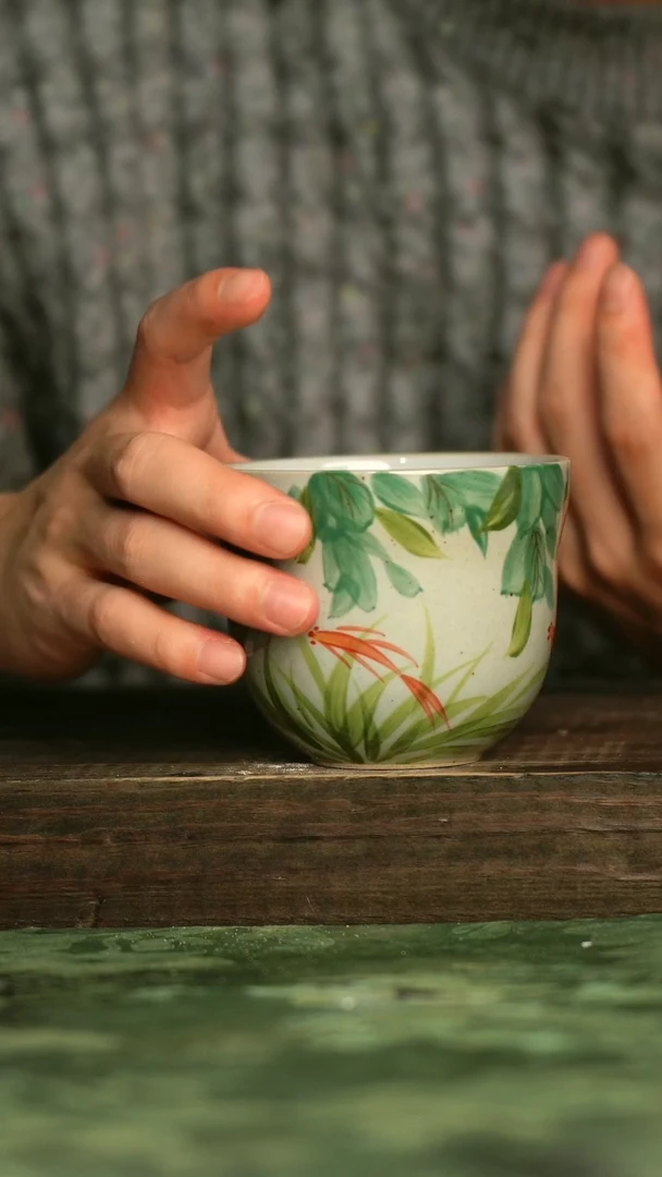 陶瓷青诗集手工手绘瓷器