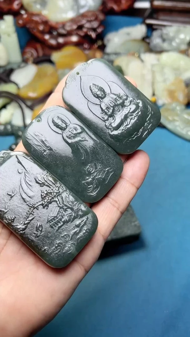 和田玉未镶嵌挂件3