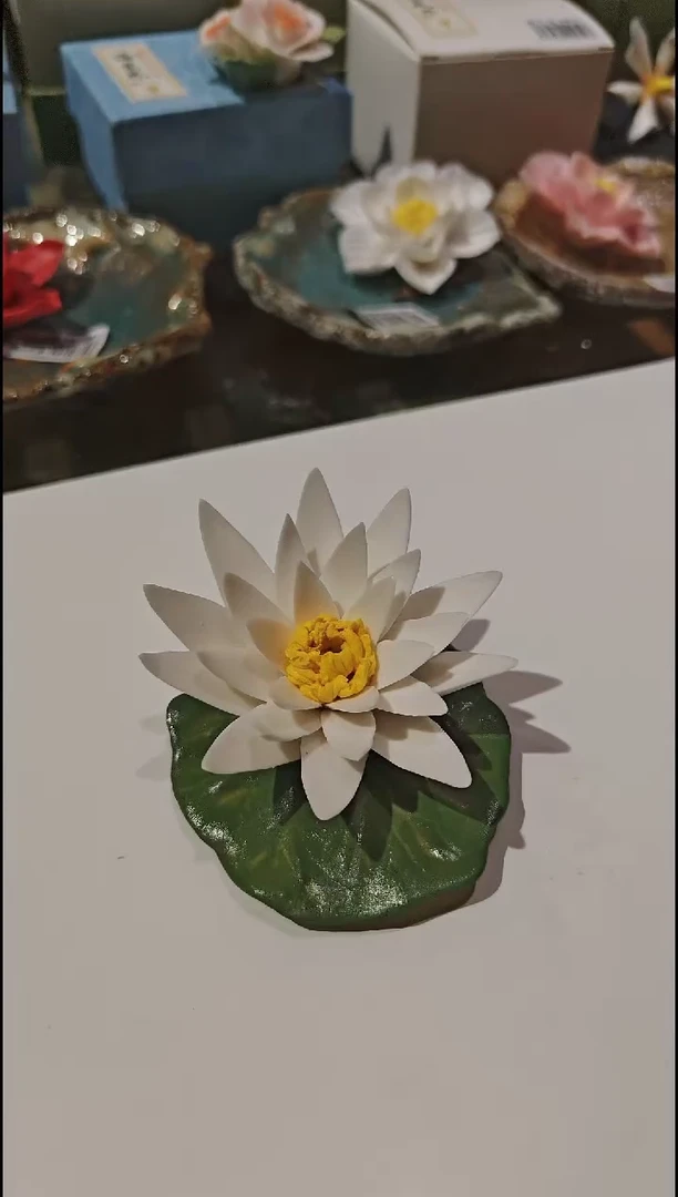 泥塑百师园陶瓷瓷花-莲花