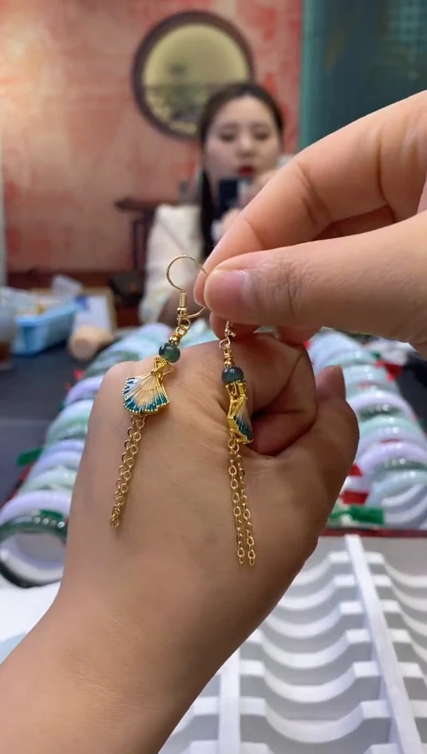 【闪购商品】翡翠耳饰银S925镶嵌0000012/多样性发货