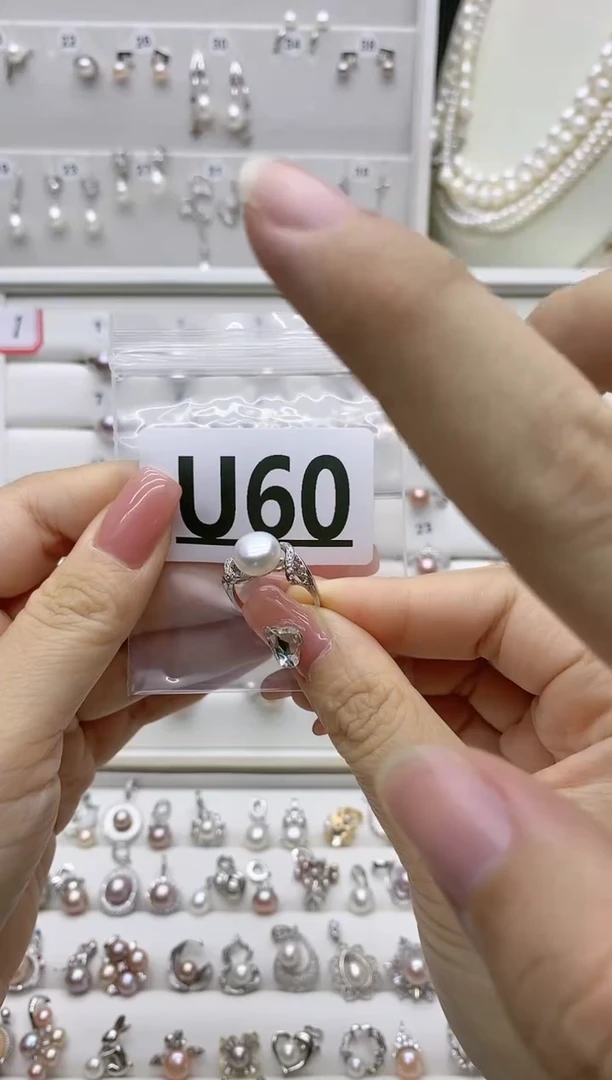 银S925镶嵌珠宝奇石淡水珍珠拾****?U60